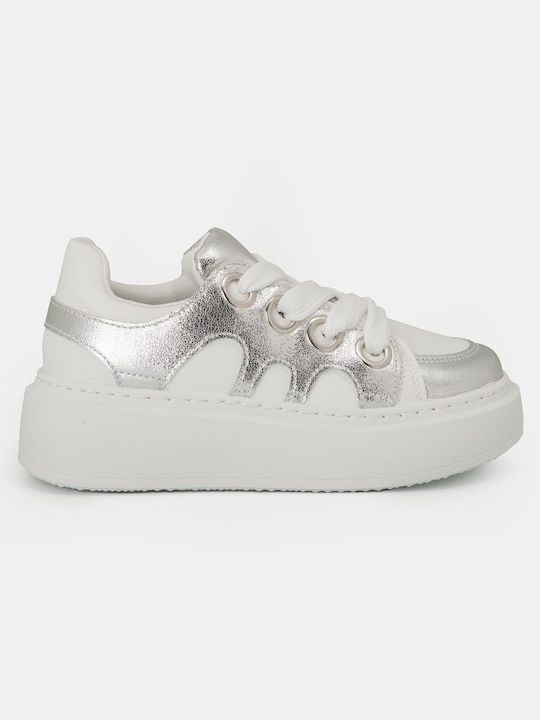 Bozikis Damen Sneakers Silber