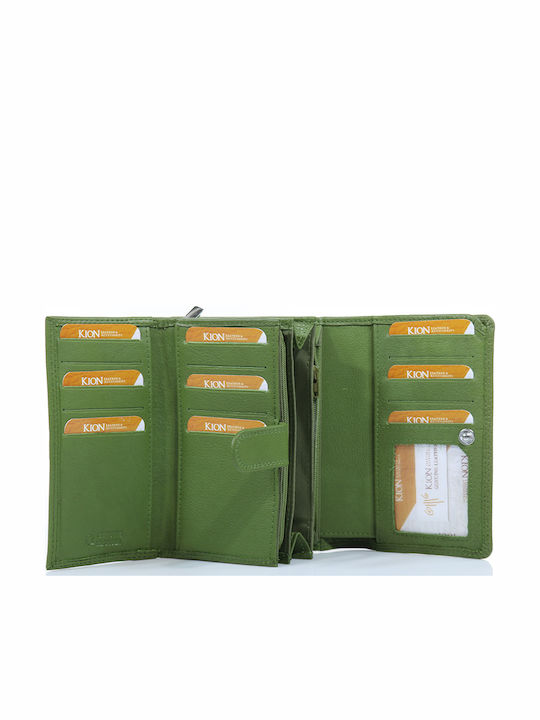 Large Leather Women's Wallet Classic Grass