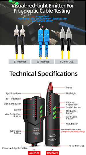 Mestek WT58DL Tester Καλωδίων Οπτικής Ίνας