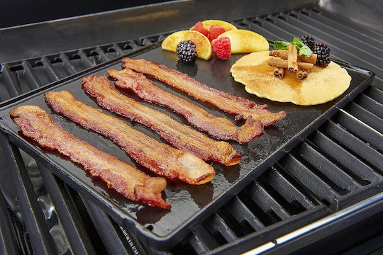 GrillPro Πλάκα Ψησίματος Διπλής Όψης με Μαντεμένια Λεία Επιφάνεια