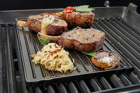 GrillPro Πλάκα Ψησίματος Διπλής Όψης με Μαντεμένια Λεία Επιφάνεια