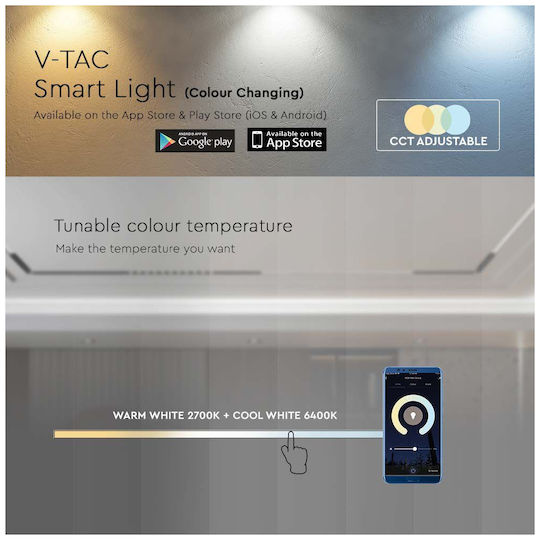 V-TAC LED Kommerzielle lineare Beleuchtung Leuchte Decke 20W Warm- bis Kaltweiß IP20