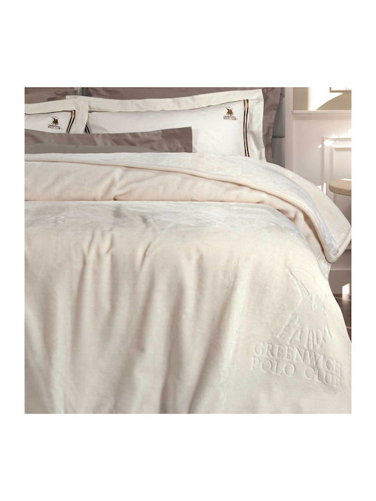 Greenwich Polo Club 3441 Velvet Single Blanket 160x240cm White