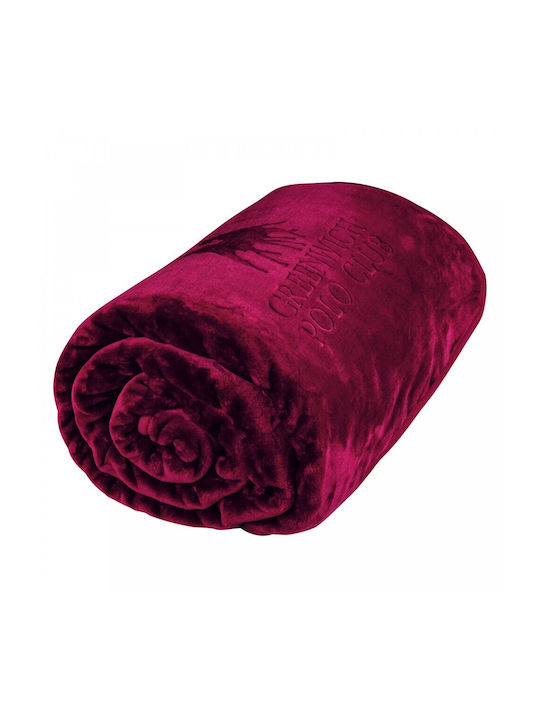 Greenwich Polo Club 3438 Pătură Catifea Simplă 160x240 cm Burgundy