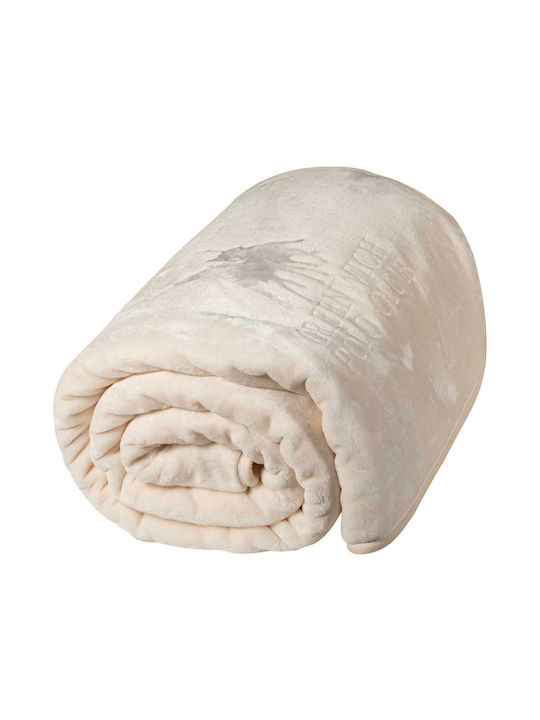 Greenwich Polo Club 3441 Velvet Single Blanket 160x240cm White