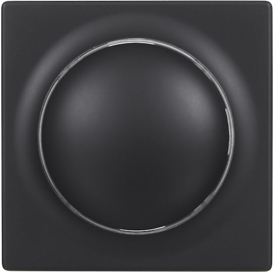 Fibaro Χωνευτός Διακόπτης Dimmer με Πλαίσιο LED Περιστροφικός 350W σε Μαύρο Χρώμα