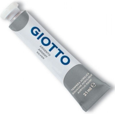 Giotto Tempera Tempera Colour Paint Tube 21ml Silver