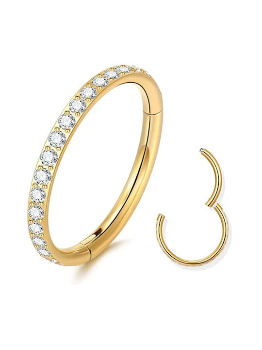 Amalfi Accessories Earrings Hoops from Steel Gold Plated with Diamond