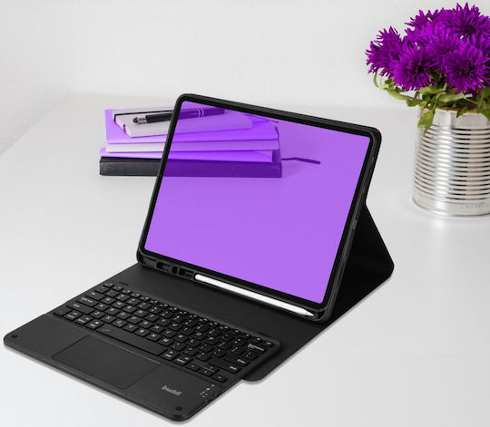 Buddi Zuna Flip Cover με Πληκτρολόγιο στα Αγγλικά US Μαύρη (Galaxy Tab S8)