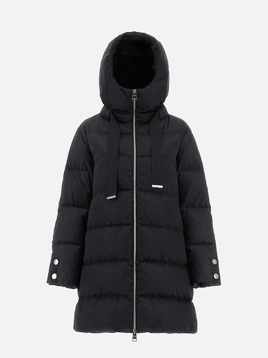 Herno Lang Damen Puffer Jacke Wasserdicht für Winter Schwarz