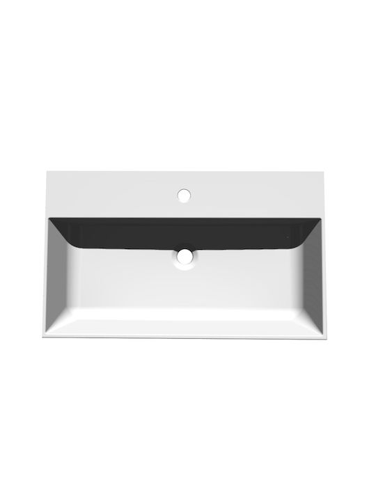 Galassia Επικαθήμενος Νιπτήρας Πορσελάνης 80x48x13cm Λευκός