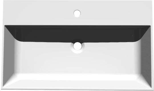 Galassia Επικαθήμενος Νιπτήρας Πορσελάνης 80x48x13cm Λευκός