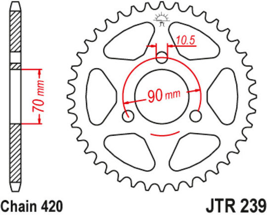 JT Sprockets Γρανάζι Πίσω για Honda Mtx