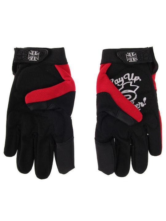 West Coast Choppers Men's Motorcycle Gloves All Seasons Black/Red