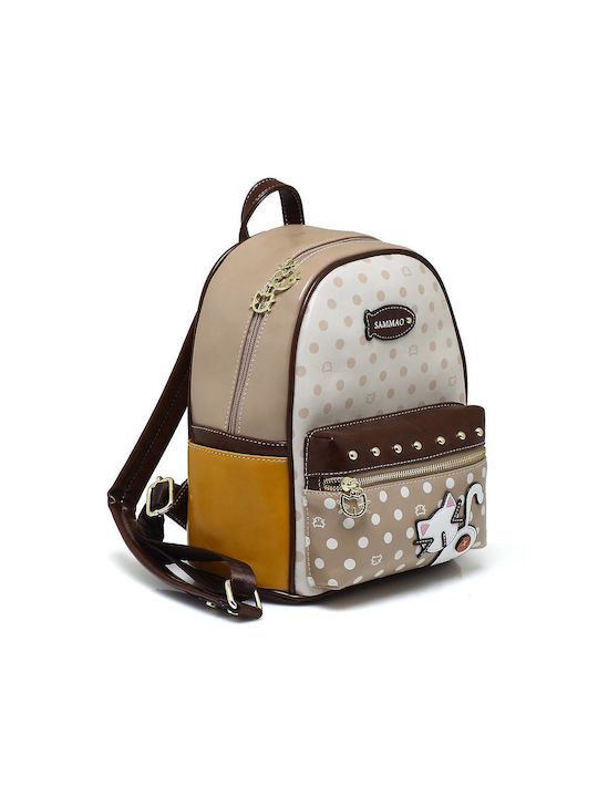 Sammao Women's Bag Backpack Beige