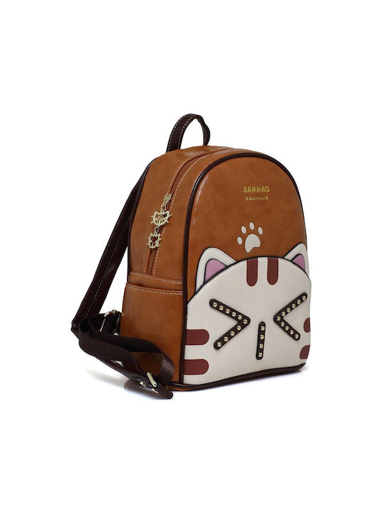 Sammao Damen Tasche Rucksack Braun