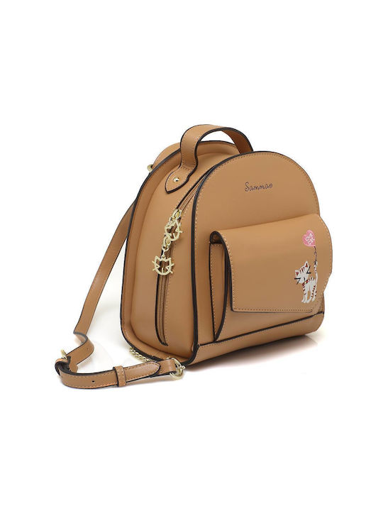 Sammao Women's Bag Backpack Beige