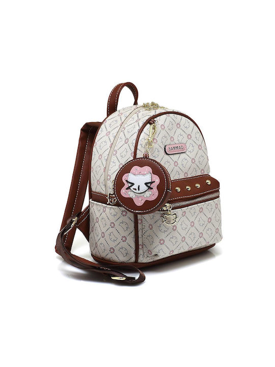 Sammao Women's Bag Backpack Beige