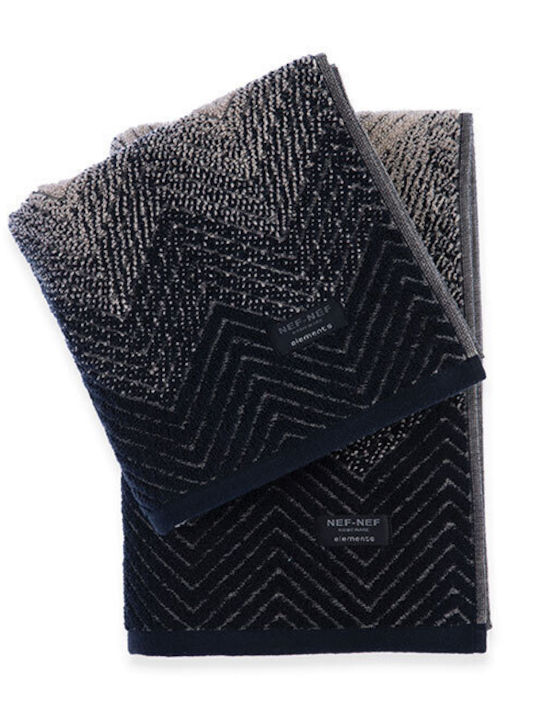 Nef-Nef Homeware Facecloth Chevir 034413 50x90cm. Beige-Black Weight 550gr/m²