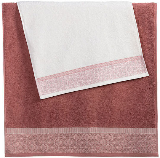 Nef-Nef Homeware Πετσέτα Χεριών Kleran 30x50εκ. Coral Βάρους 520gr/m²