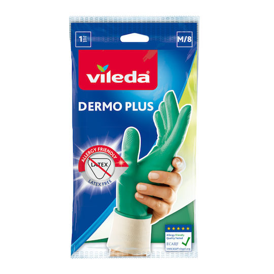 Vileda Zeu Mănuși De Curățenie Dermo Plus Latex Mărime Medie Verzi