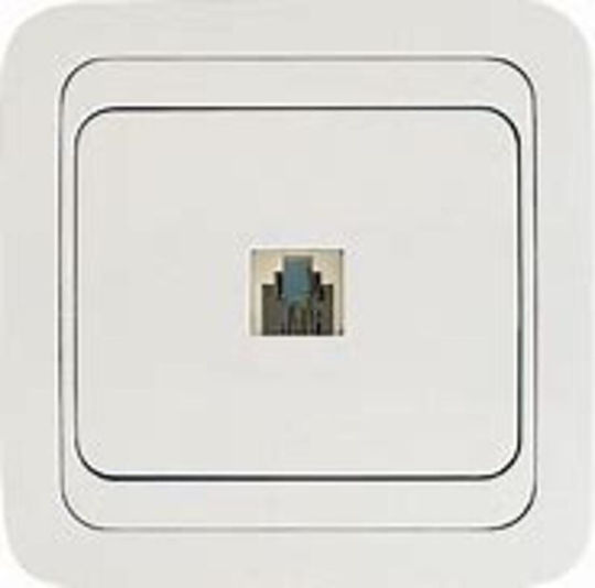 Makel Priză Telefonică cu Cadru Single în Culoare Albă 45114