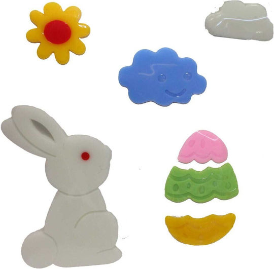 ToyMarkt Easter Plastic Stickers 20x25cm Set 2 Pieces Glass Gel Rabbits