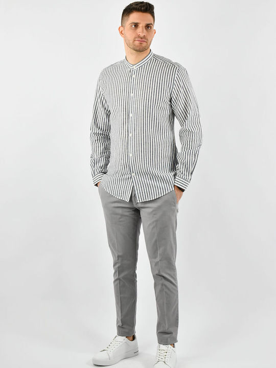 Antony Morato Men's Shirt Long Sleeve Linen Gray