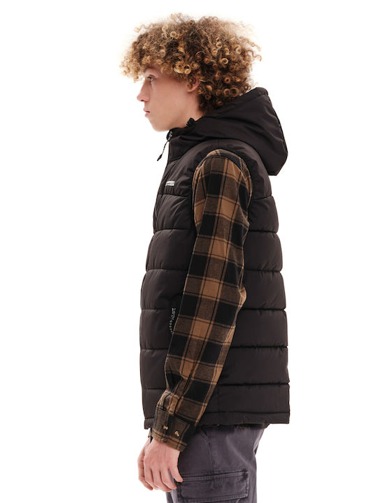Geacă Fără Mâneci De Iarnă Puffer Waterproof Și Cu Protecție Împotriva Vântului Neagră