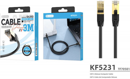Techancy F/FTP Cat.6 (Gigabit) Καλώδιο Δικτύου Ethernet 3m