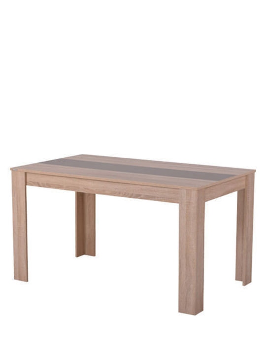 Domus 135 Table Dining Room Wooden Sonoma / Latte-White 135x80.5x74.5cm