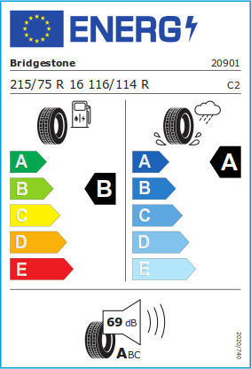 Bridgestone Duravis Van 215/75R16 116R Summer Tire for Light Truck