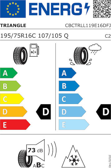 Triangle Ll01 195/75R16 107/105Q Χειμερινό Λάστιχο Αυτοκινήτου
