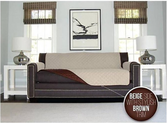 Elastic Cover for Two Seater Sofa Brown 160εκ. 1pcs