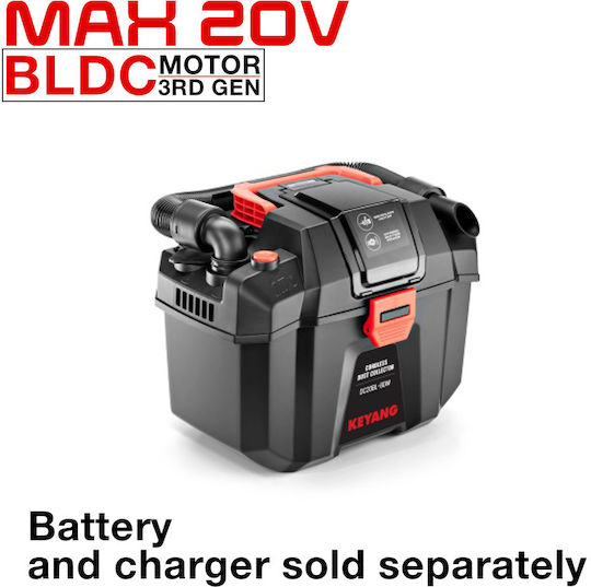Keyang DC20BL-B Σύστημα Αναρρόφησης Σκόνης Δομικών Εργαλείων Brushless Επαναφορτιζόμενη Ηλεκτρική Σκούπα HEPA 18V