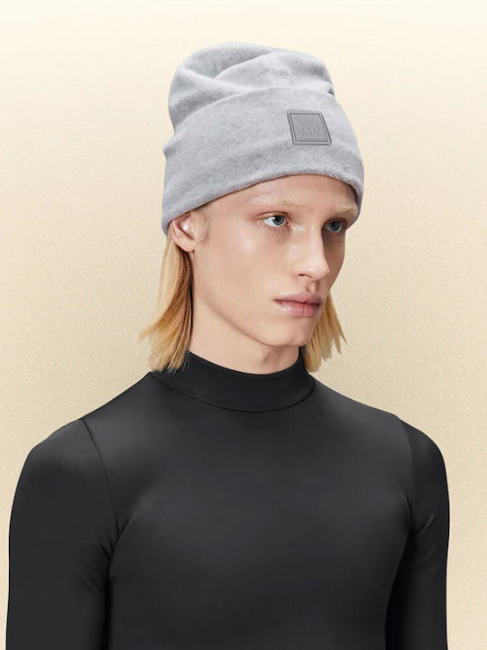 Rains Beanie Unisex Fleece Σκούφος Πλεκτός σε Γκρι χρώμα