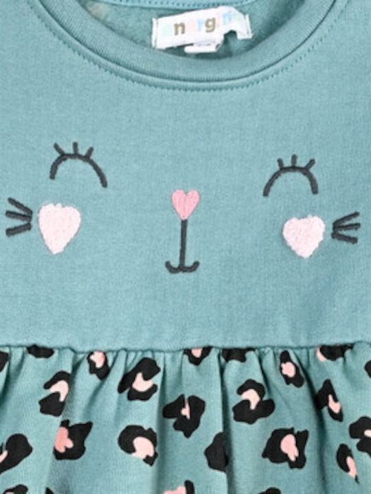 Children's Dress Sweatshirt Long Sleeve Set with Accessories Bay Leaf Mint