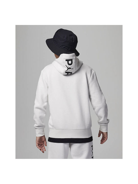 Jordan Fleece Kids Sweatshirt with Hood White