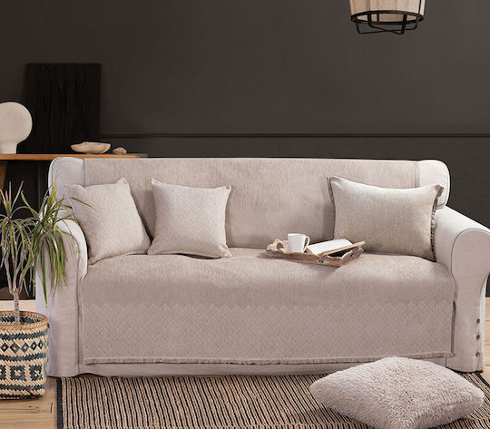 Nef-Nef Homeware Remington Ριχτάρι Τριθέσιου Καναπέ Ζακάρ 170x300εκ. Beige 034631