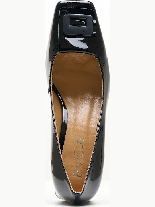 Troll Heels in Patent Leather with Strap Black