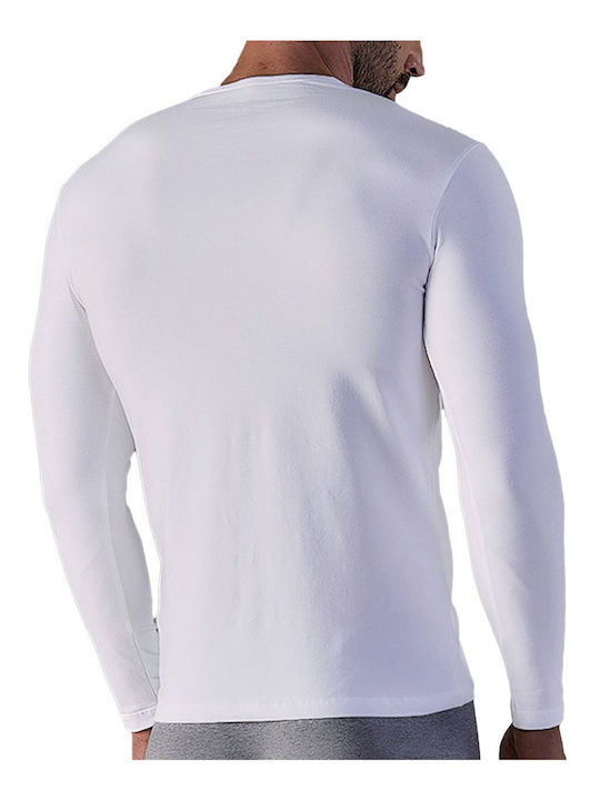 FMS Men's Long Sleeve Undershirts White 1Pachet