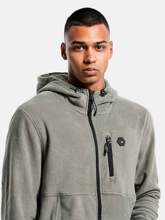 Herren Fleecejacke mit Kapuzen-Grün