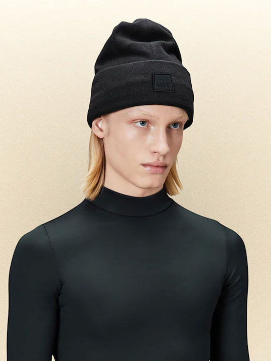 Rains Knitted Fleece Beanie Cap Black