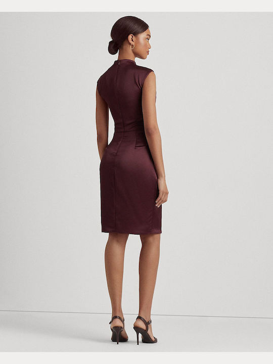 Ralph Lauren Mini Evening Dress Satin Burgundy