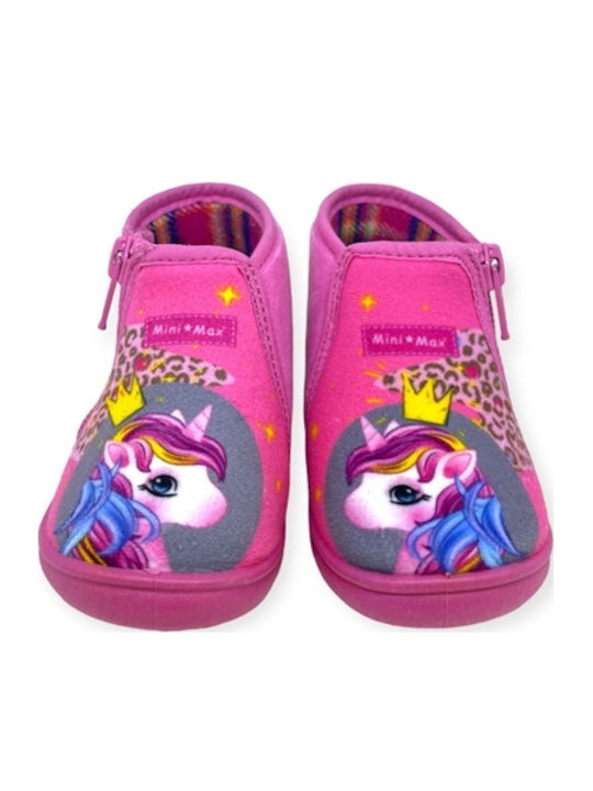 Kinderhausschuhe Stiefel Fuchsie