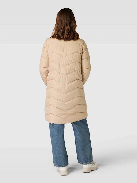 Kurz Damen Puffer Jacke Beige