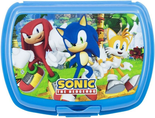 Stor Plastik Kinder Lebensmittelbehälter Sonic Blau