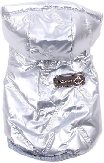 Denik Pets Μπουφάν Σκύλου Αδιάβροχο Ασημί XXLarge / Large / XSmall / Small / Medium / XLarge με Μήκος Ράχης 40 εκ.