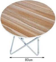 Outdoor Dinner Foldable Table with Wood Surface and Aluminum Frame Colorful 80x80x75cm