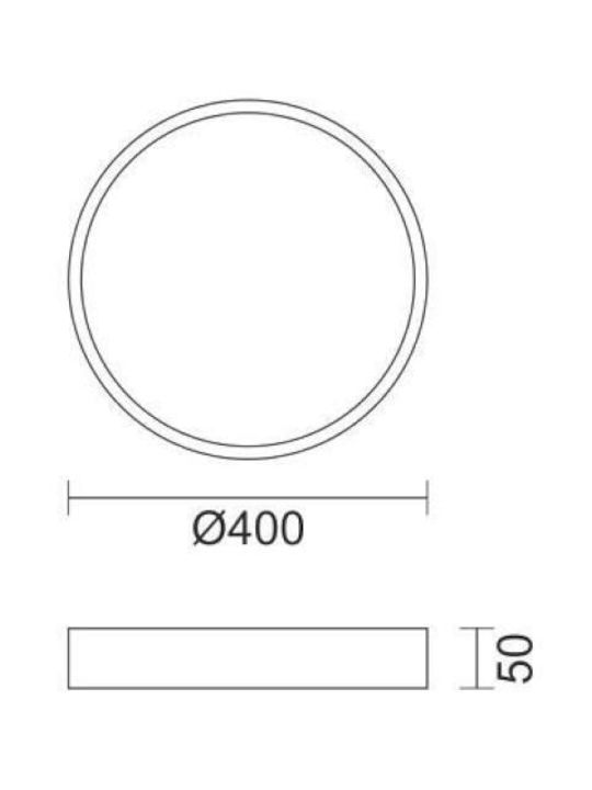Spot Light Кръгла На открито LED Панел 48W с Регулируемо бяло Светлина 40см.